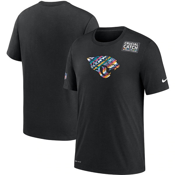 Jacksonville Jaguars 2020 Black Sideline Crucial Catch Performance NFL T-Shirt (All Size)